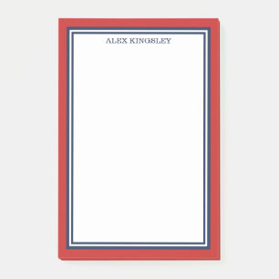 Post-it® Bordure Bleue Rouge Ajoutez Votre Nom