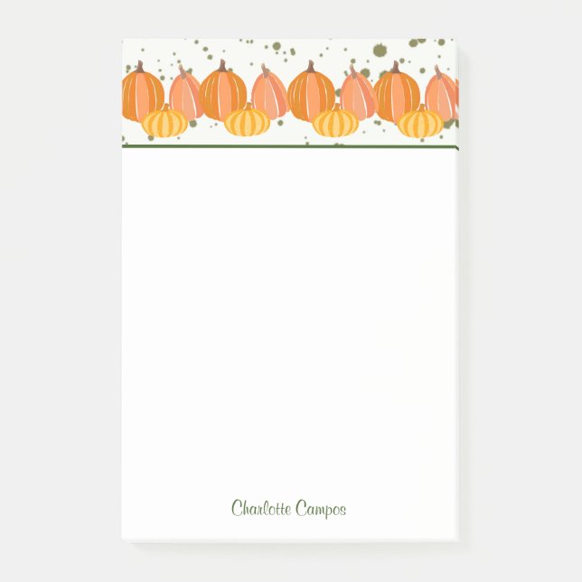 Post-it® Bordure Citrouille d'automne personnalisée (Devant)