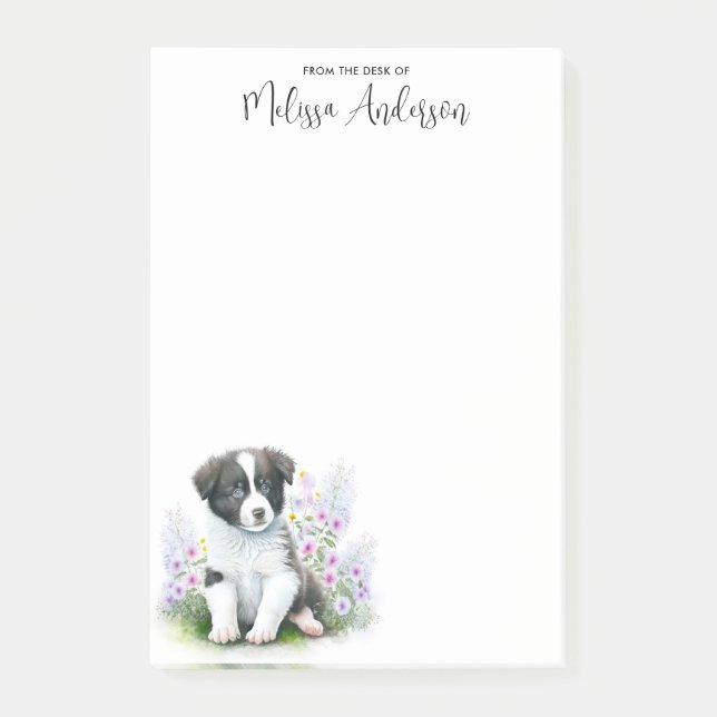 Post-it® Bordure Collie Amoureux des chiens mignon Chiot Pe (Devant)