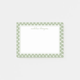 Post-it® Bordure de base en vichy vert sauge