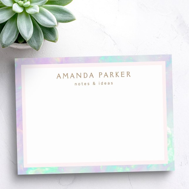 Post-it® Bordure de couleur opale tendance chic (Opal colored border trendy chic post-it notes)