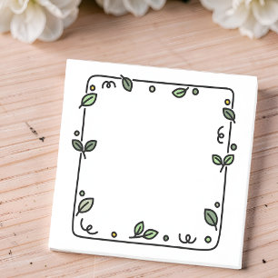 Post-it® Bordure de feuille botanique minimaliste Dessin