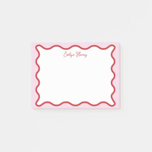 Post-it® Bordure de Zigzag rouge rouge rose vif