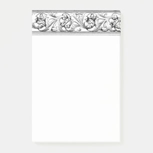 Post-it® Bordure élégante Feuille blanche noire de défil