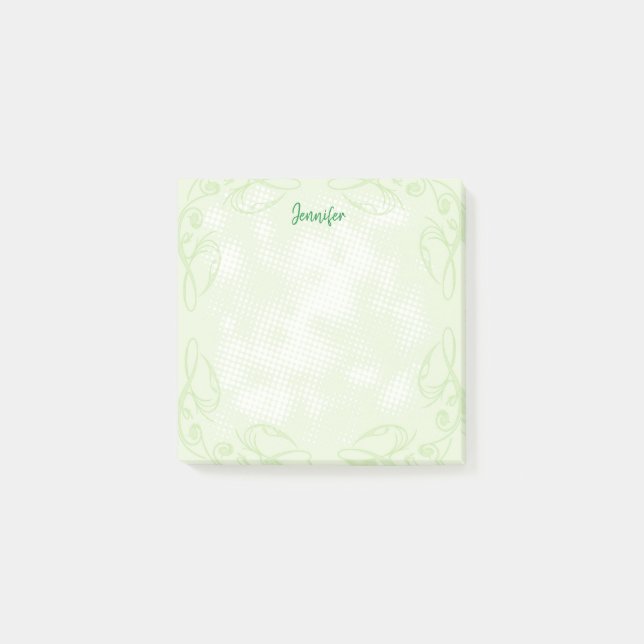 Post-it® Bordure florale verte (Devant)