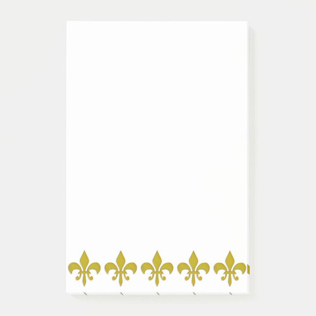Post-it® Bordure Lily dorée + votre texte & arrière - plan (Devant)
