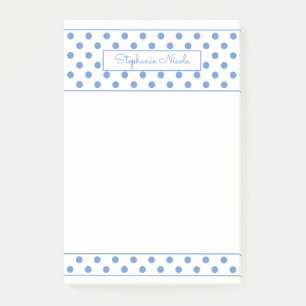 Post-it® Bordure personnalisée simple Polka Point clair ble