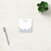 Bordure petite aquarelle d'hortensia bleu personna