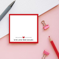 Bordure rouge et coeur avec amour de