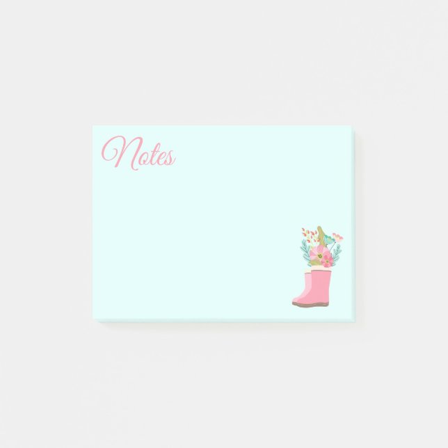 Post-it® Bottes de pluie et notes de fleurs (Devant)