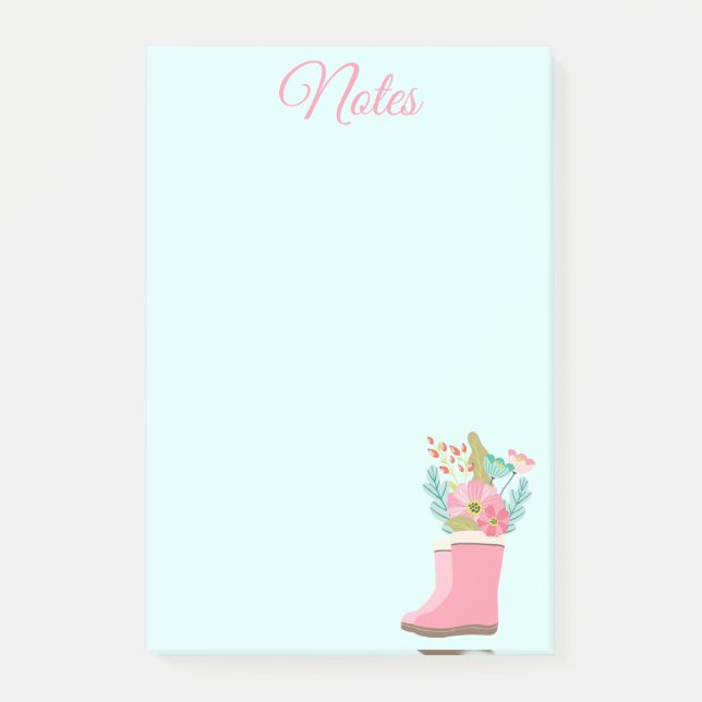 Post-it® Bottes de pluie et notes de fleurs (Devant)