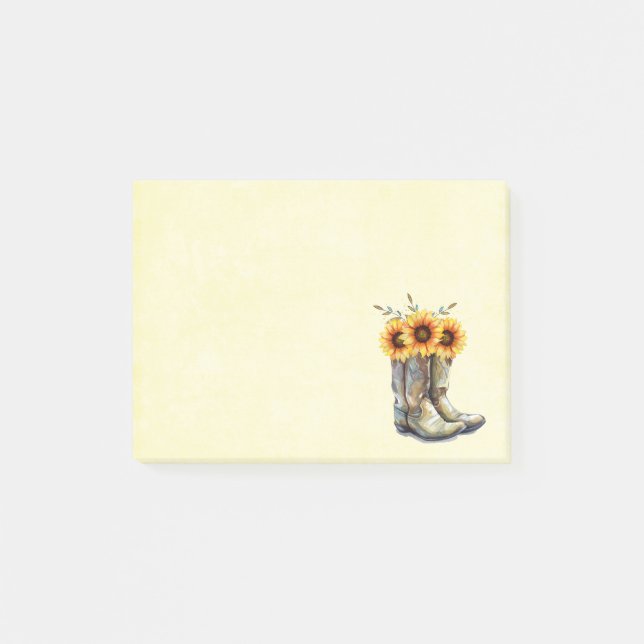 Post-it® Bottes rustiques Cowboy avec tournesol (Devant)