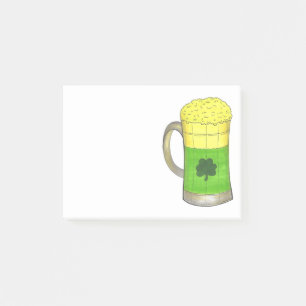 Post-it® Boug de bière verte St. Patrick's Day Shamrock Clo