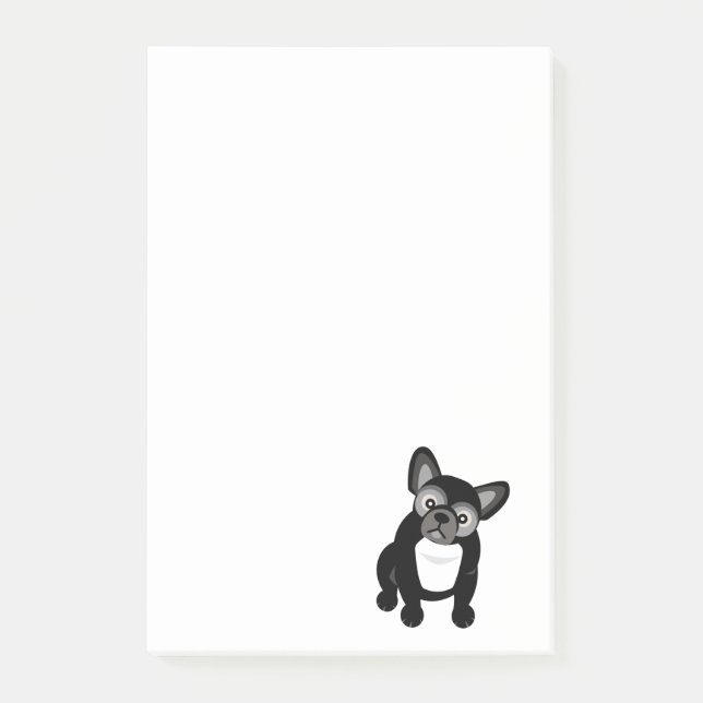 Post-it® Bouledogue français noir et blanc (Devant)