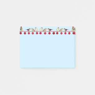 Post-it® Boules de Noël & caroubiers sur bleu clair