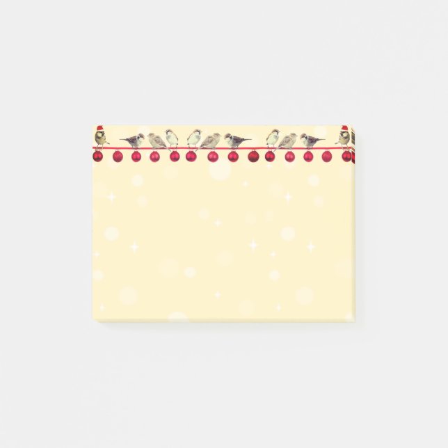 Post-it® Boules de Noël et oiseaux carnivores (Devant)