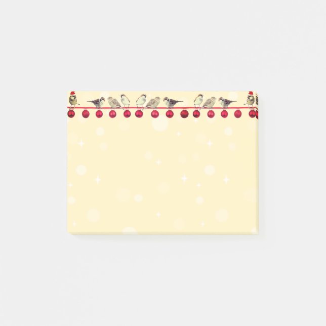 Post-it® Boules de Noël et oiseaux de chant (Devant)