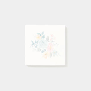 Post-it® Bouquet de fleurs rose et bleu élégant