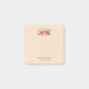 Post-it® Bouquet de fleurs rose et orange sur Arrière - pla