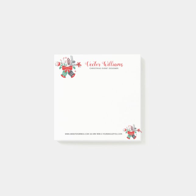 Post-it® Bouquet des cloches de Noël Wreath Aquarelles (Devant)