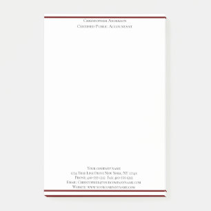 Post-it® Boutique professionnelle Burgundy White Personnali