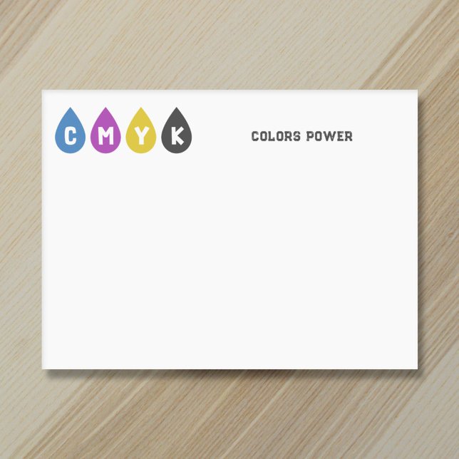 Post-it® Boutons d'encre couleur CMJN (Colorful CMYK Ink Drops Post-it Notes)