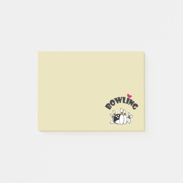 Post-it® Bowling Lover - Pins de Bowling et Bowling Ball (Devant)