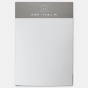 Post-it® BOX LOGO avec VOTRE INITIAL/MONOGRAM sur LINGE GRA