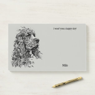 Post-it® Boykin Spaniel Art Abstrait Nom du chien