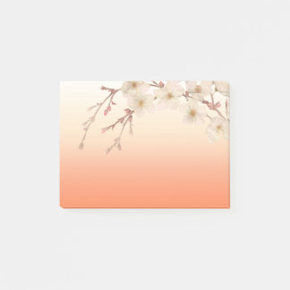 Post-it® Branche orange rayée de nuances des fleurs