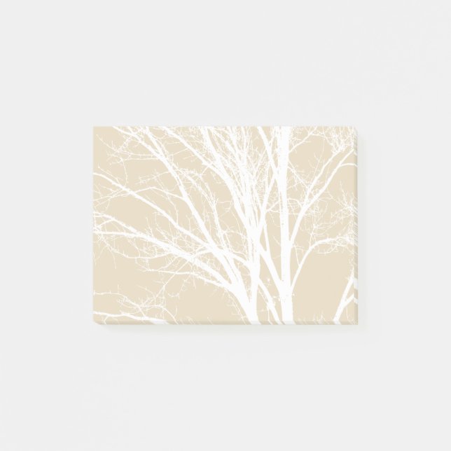 Post-it® Branches d'arbre blanc brun crème rustique (Devant)