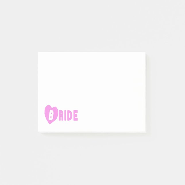 Post-it® Bride Post-It Notes Coeur rose (Devant)