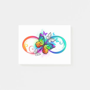 Post-it® Bright infinity with rainbow butterfly