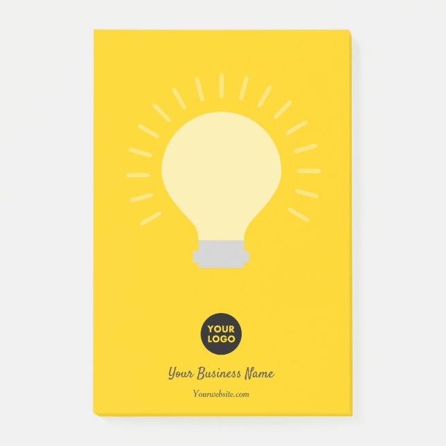 Post-it® Bright Orange Your Logo Light Bulle (Devant)