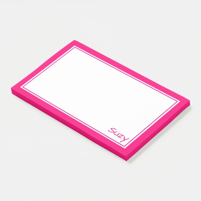 Post-it® Bright Pink Post It Note pour Suzy ou vous (Incliné)