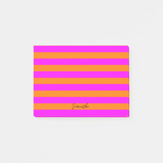 Post-it® Bright rose orange rayures avec lignes personnalis