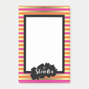 Post-it® Briller Sur Orange Rose & Faux Gold Metallic