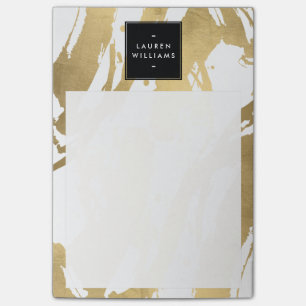 Post-it® Brochures Abstraites Faux Gold en blanc