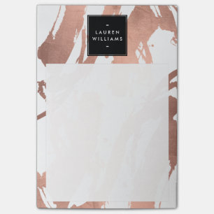 Post-it® Brochures Abstraites Rose or sur blanc