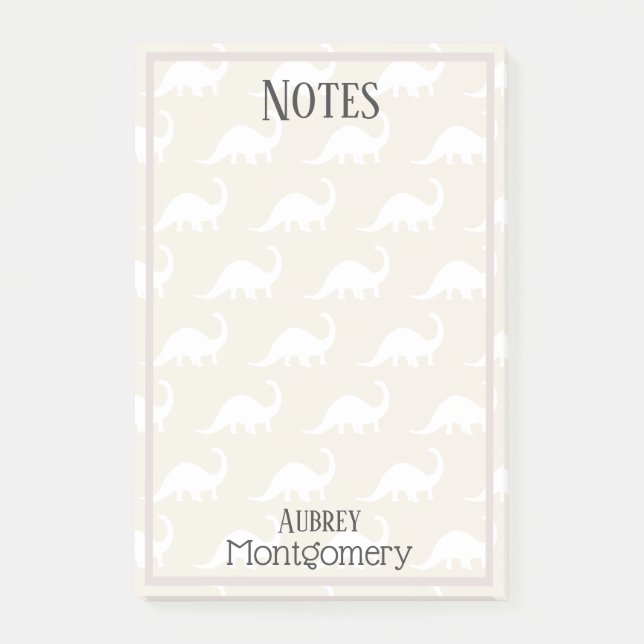 Post-it® Brontosaurus blanc tendance Dinosaures Personnalis (Devant)