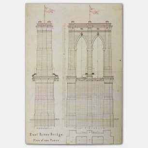 Post-it® Brooklyn Bridge architecture NYC plan vintage