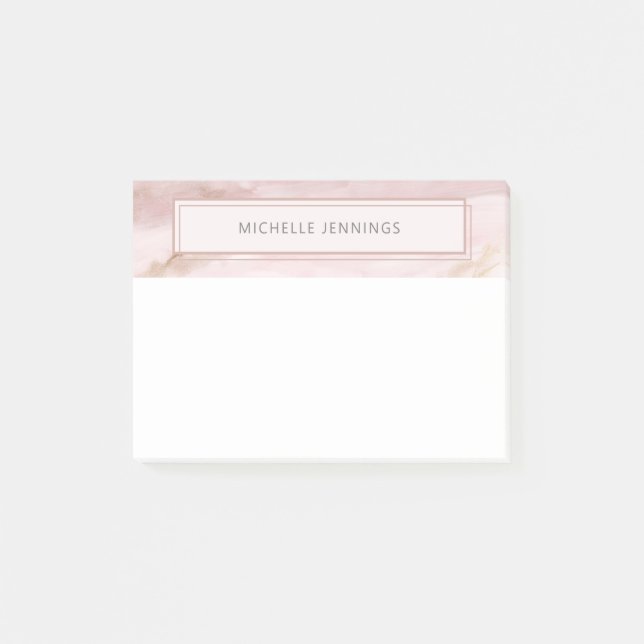 Post-it® Brosse rose Pastel moderne (Devant)