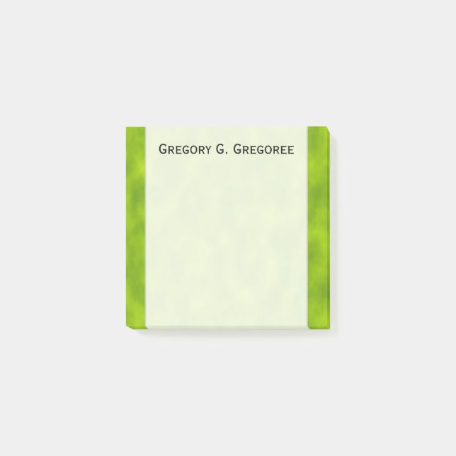 Post-it® Brume/brume vertes/Brouillard-Comme le motif + Nom (Devant)