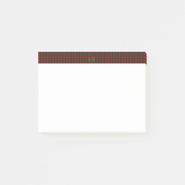 Post-it® Buccleuch Official Tartan avec monogramme / nom (Devant)