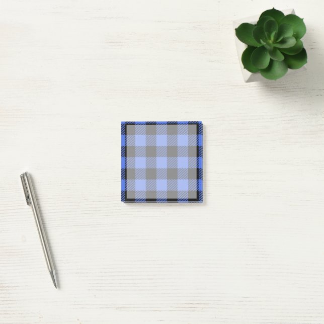 Post-it® Buffalo Check Blue & Black Lumberjack Plaid Decor (Bureau)