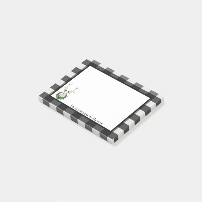 Post-it® Buffle de rennes de fête Plaid personnalisé (Incliné)