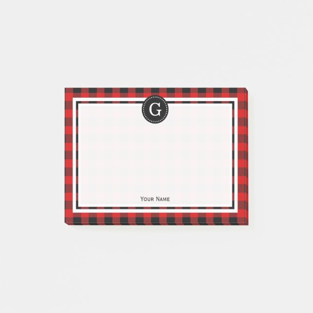 Post-it® Buffle noir rouge - Chèque d'assiette 1IR (Devant)