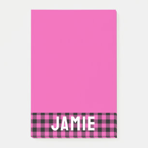 Post-it® Buffle rose profond Vérifier le nom blanc