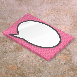 Post-it® Bulle de bande dessinée simple et rose amusante