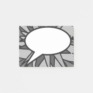 Post-it® Bulle de dialogue de bande dessinée noire et blanc